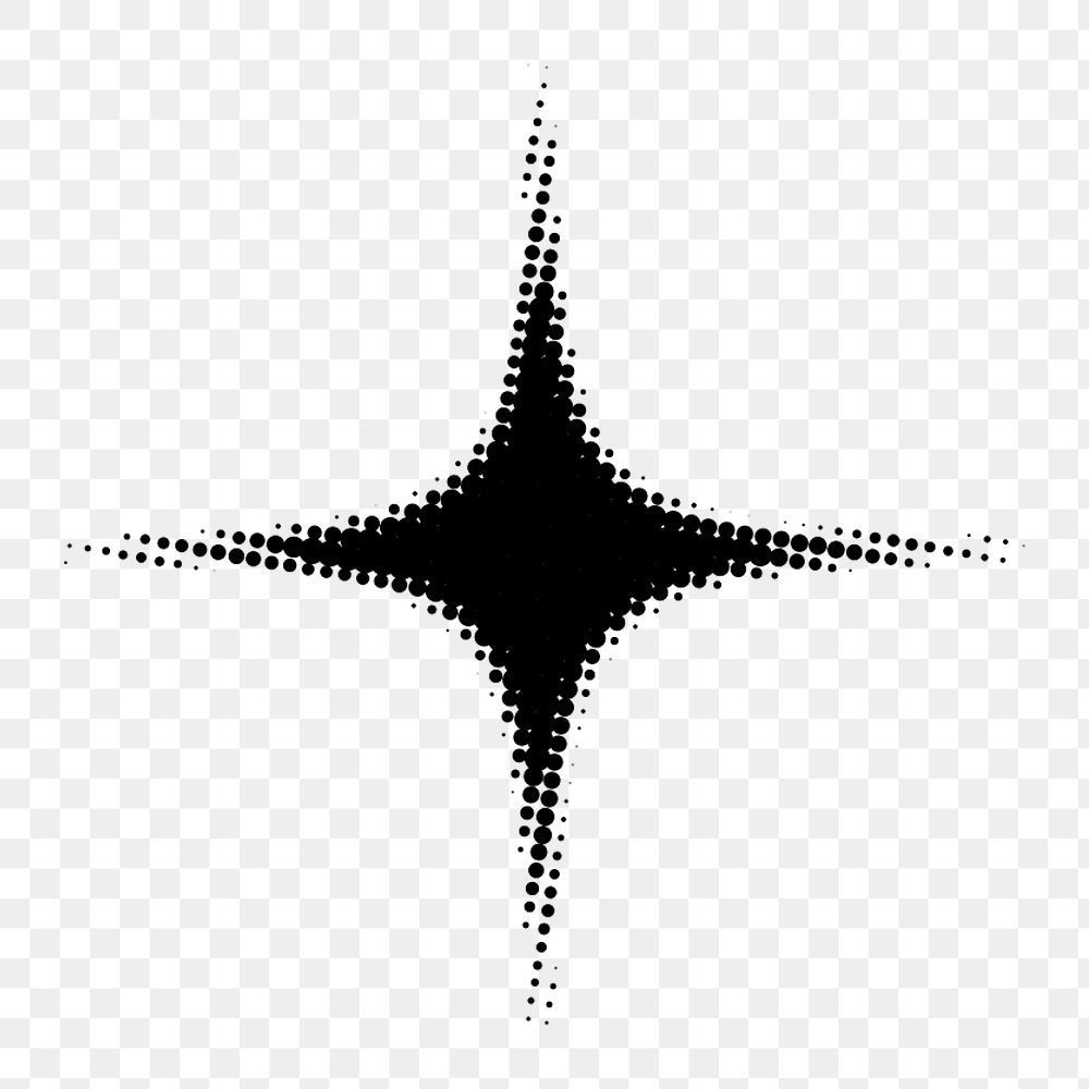 Obtain a high-quality PNG of a star halftone pattern on a transparent backdrop.