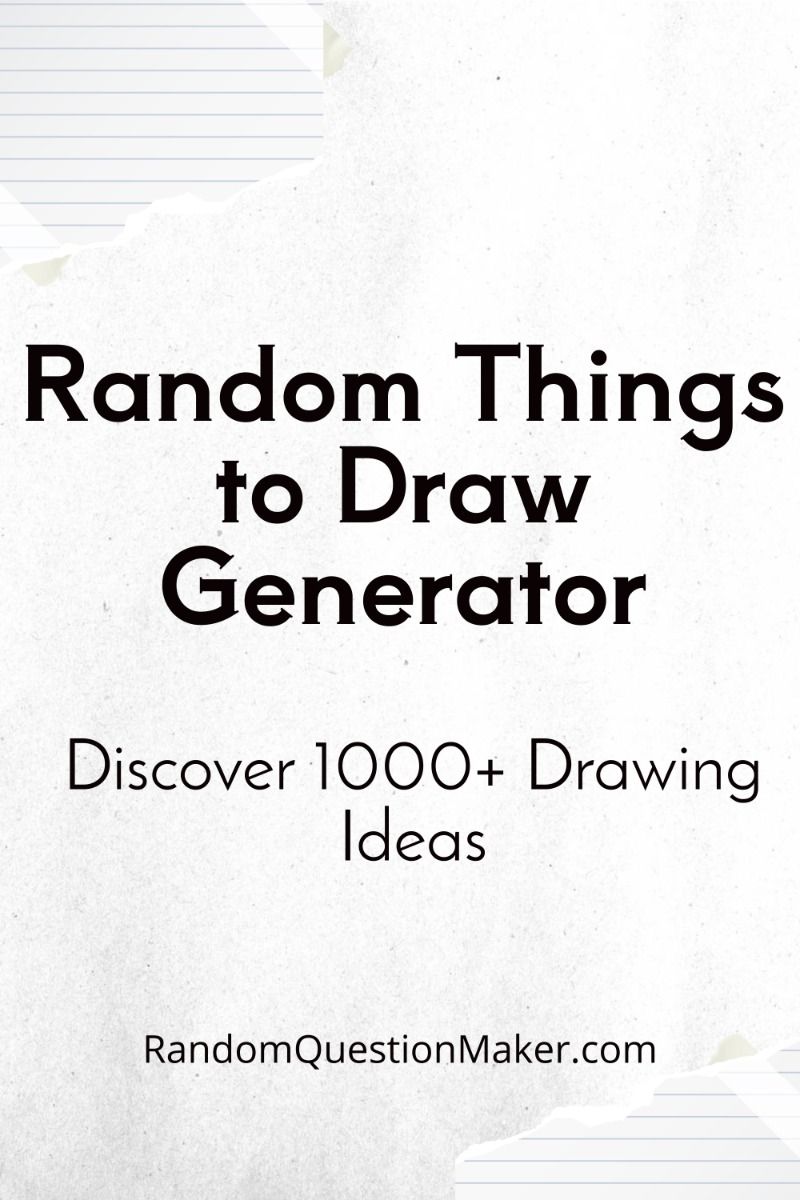 Unleash Your Creativity with a Random Things to Draw Generator!