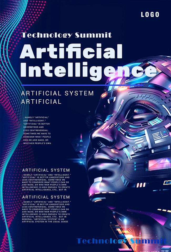 Blue Artificial Intelligence Poster