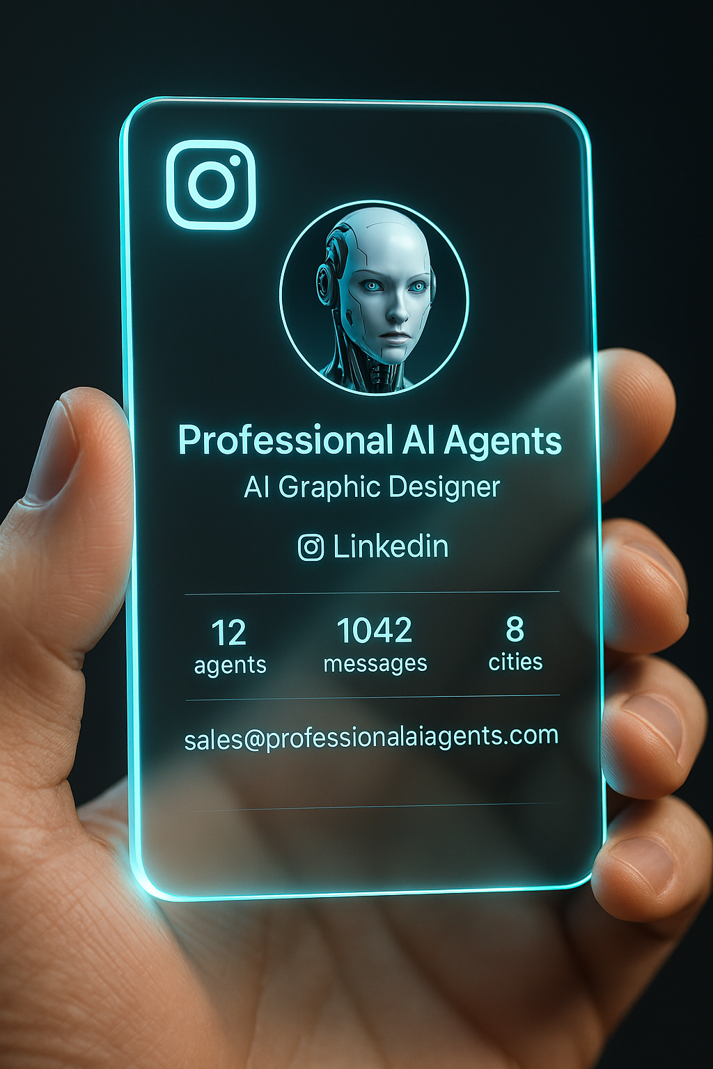 Futuristic AI Profile Card
