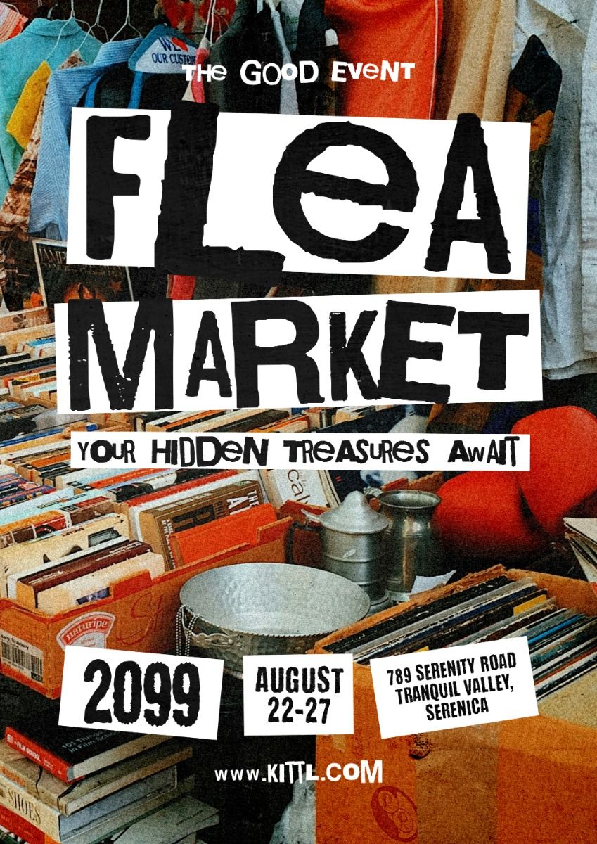 Customizable Punk Flea Market Sale Event Poster Design Template
