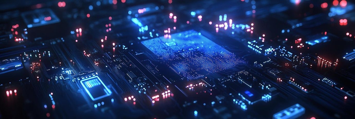 Digital blue circuit board design for modern technologythemed web banners | Premium AI-generated image