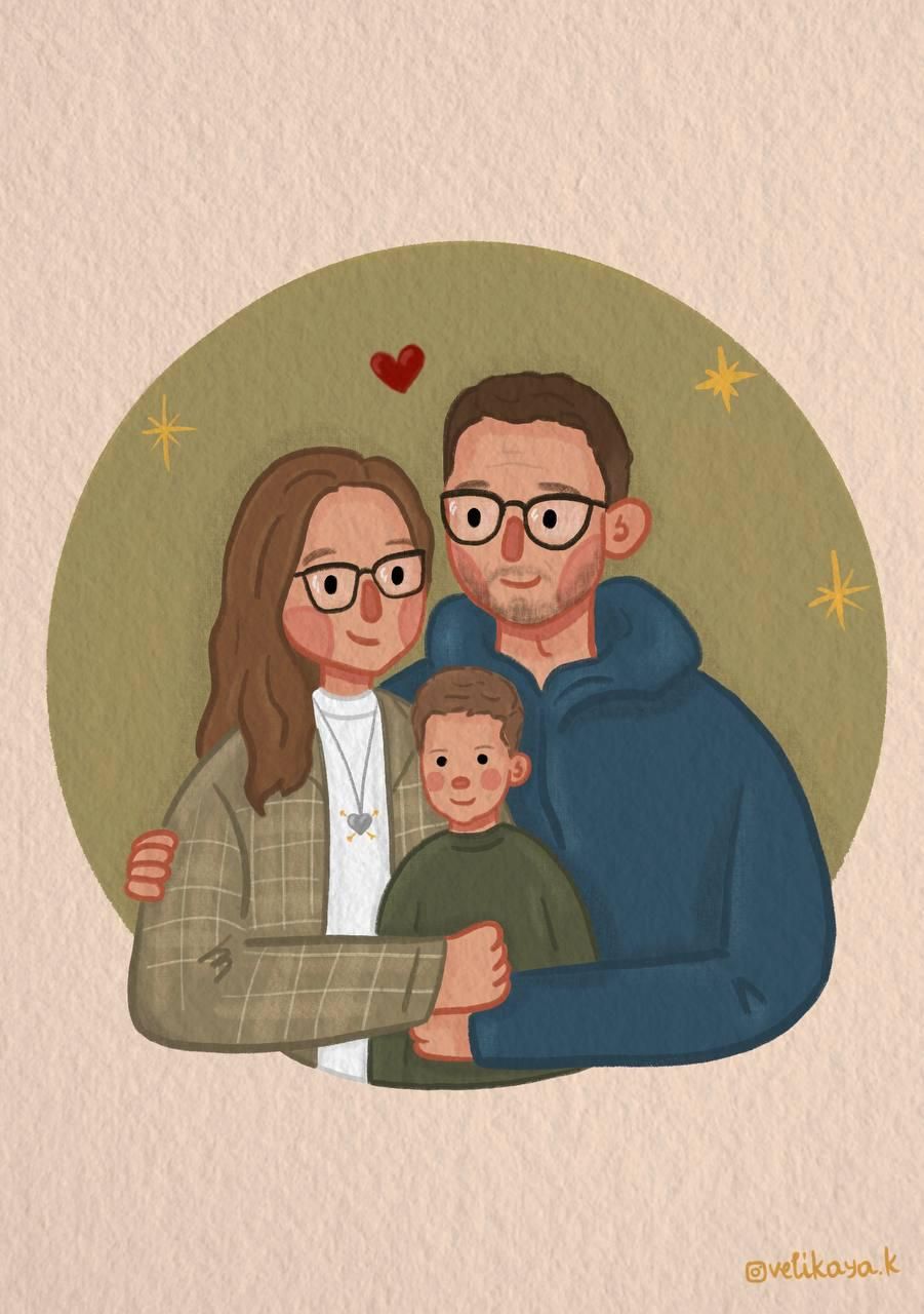 Illustration de portrait de famille personnalisé | Cadeau personnalisé pour anniversaire, anniversaire, mariage | Dessin numérique avec des animaux de compagnie et des enfants