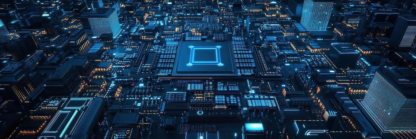 Digital blue circuit board design for modern technologythemed web banners | Premium AI-generated image