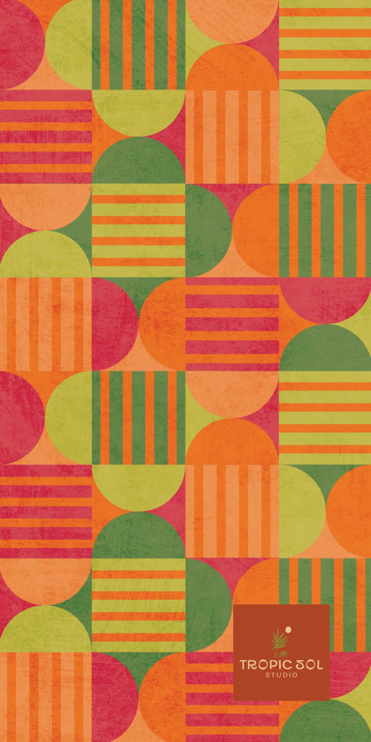 Tropical Geometric Midcentury Pattern