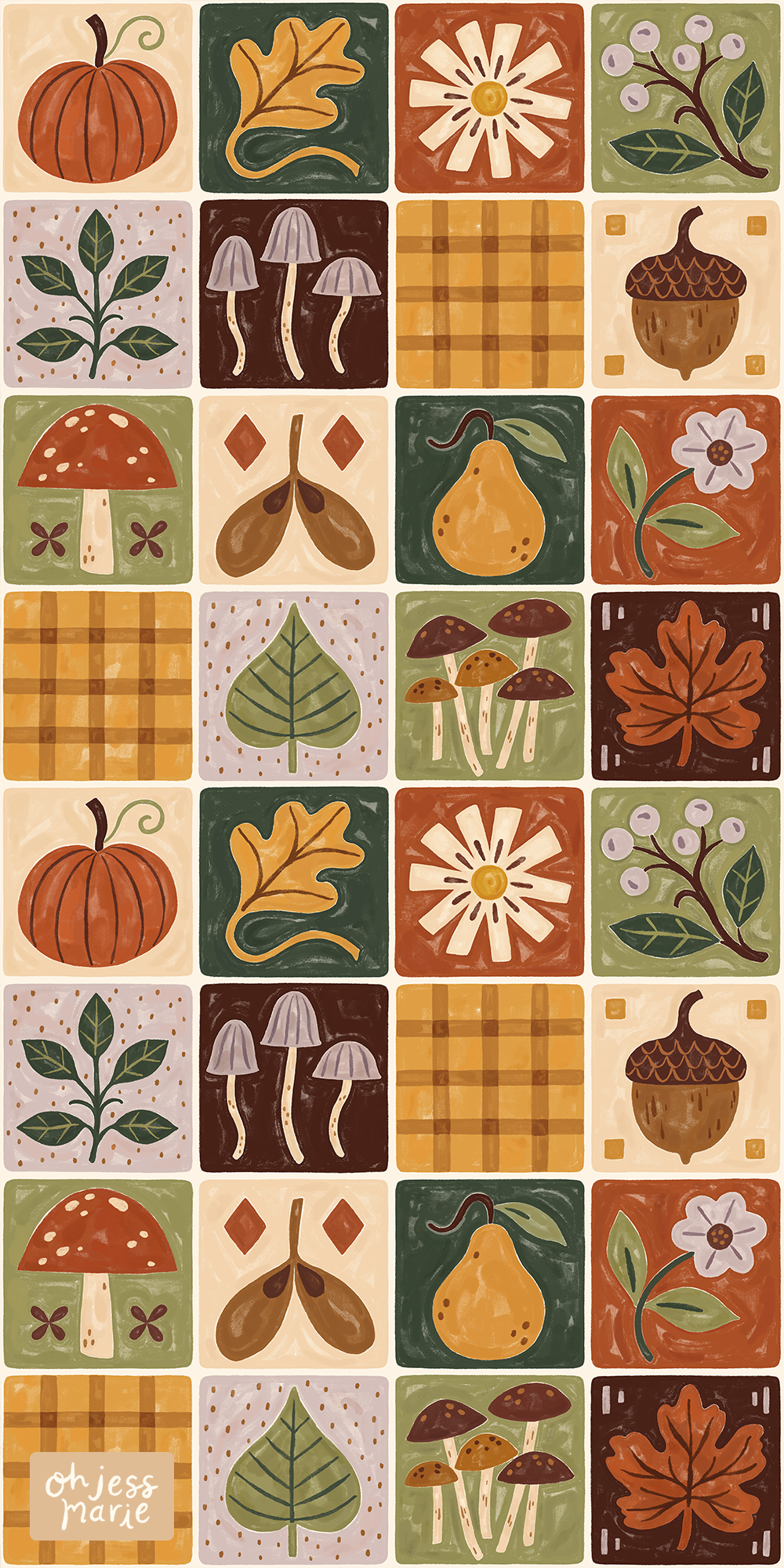 Quilty Autumn Patchwork Fall Pattern