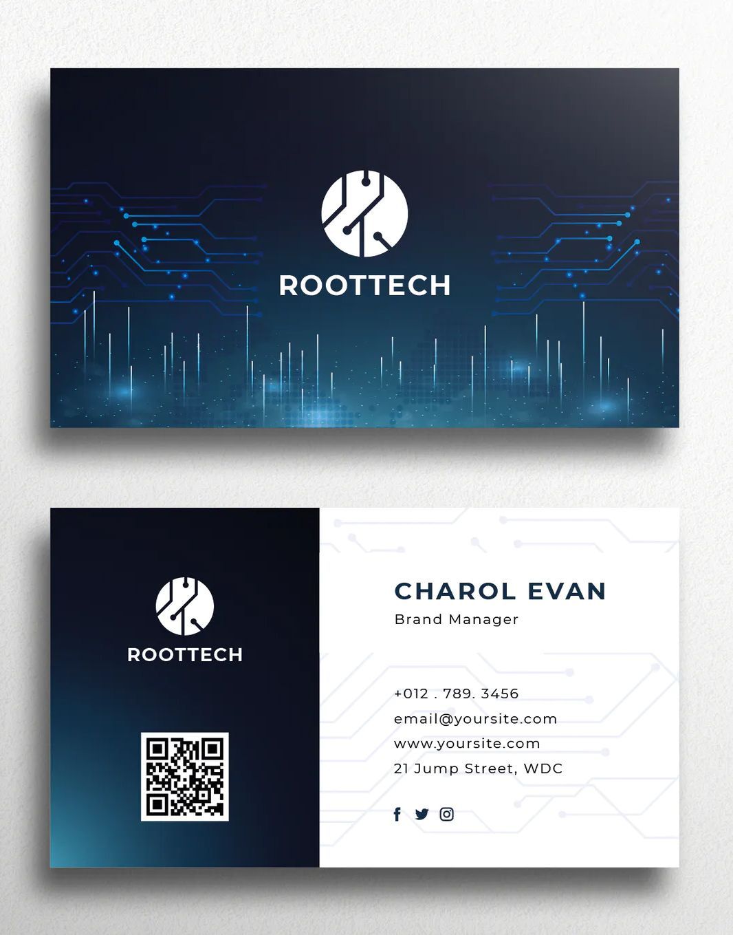 Technology Business Card Template AI creativecommunity