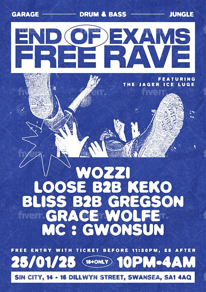 Póster artístico con estilo retro para presentaciones