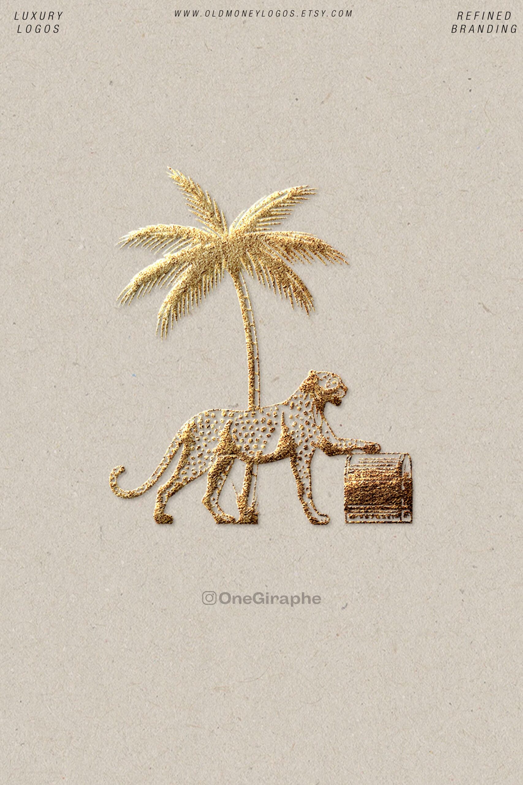 Palm Leopard Logo | Old Money Custom Logo @onegiraphe