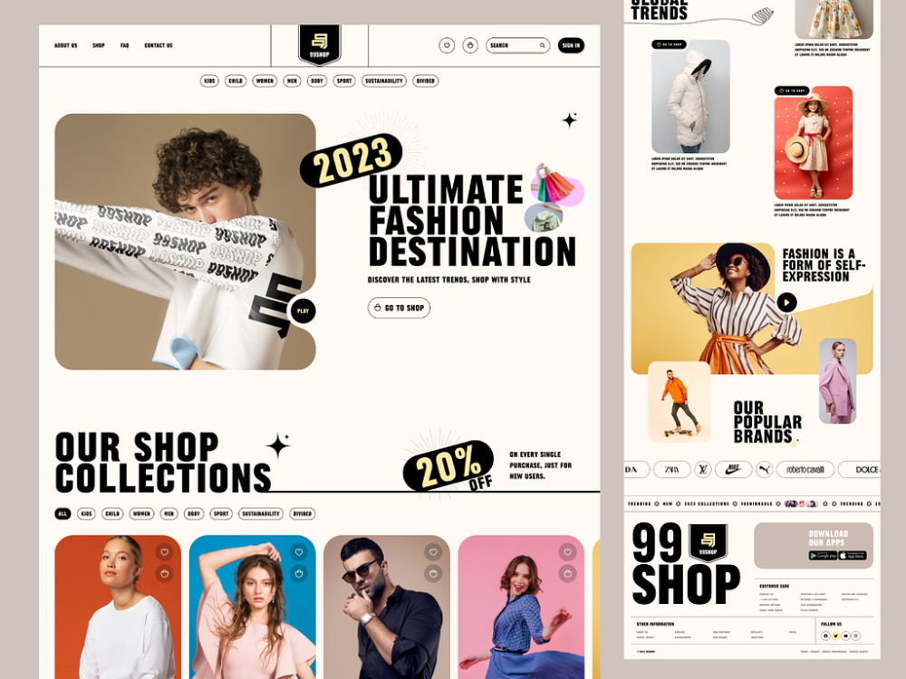 99Shop – Fashion E-commerce Website