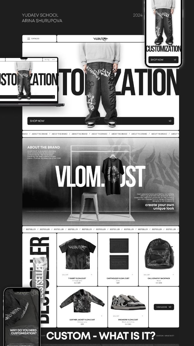 VLOM.CUST | E-commerce website design concept