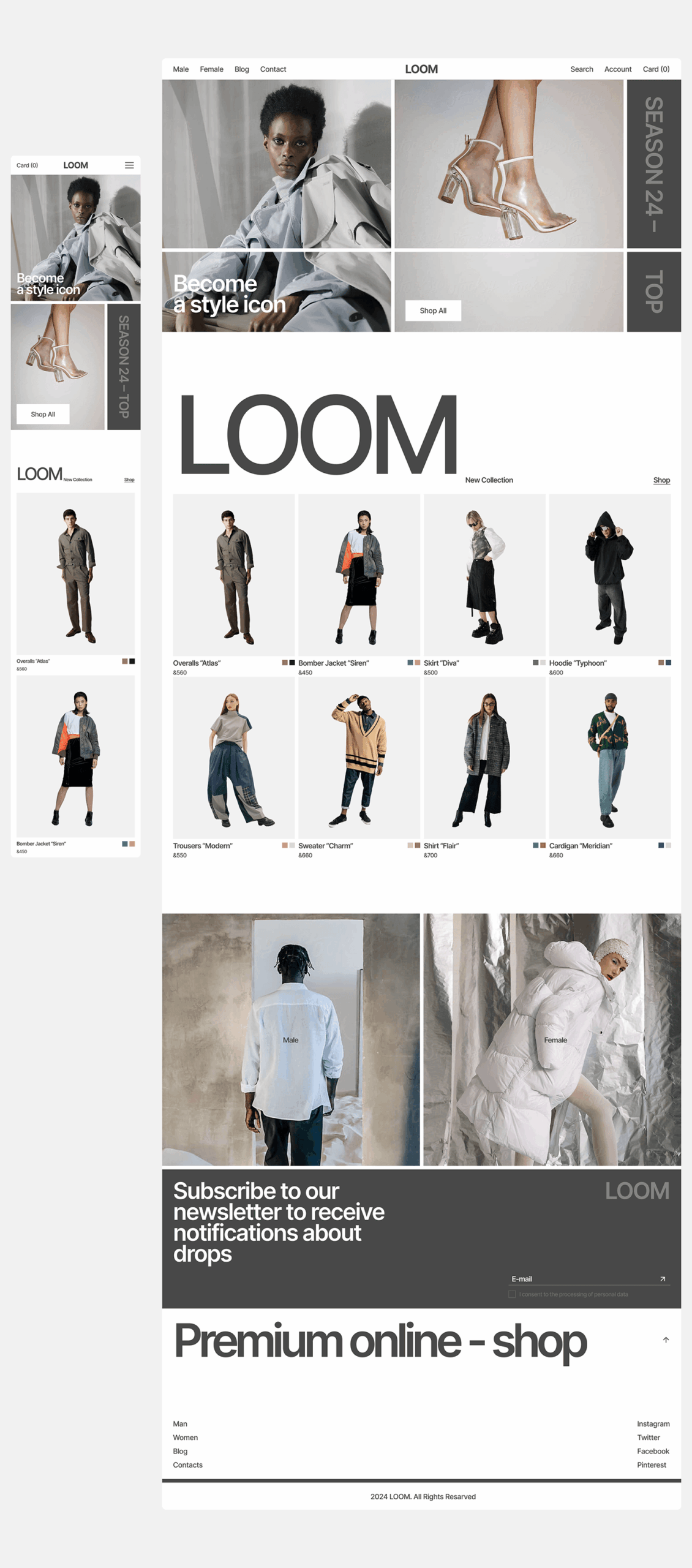 Online clothing store / web-designer – Elizaveta Frolova