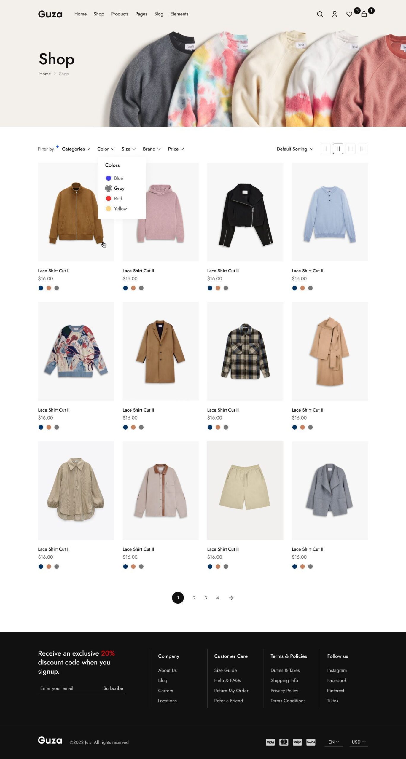 Guza – Multi-purpose Figma Template for E-commerce Sites