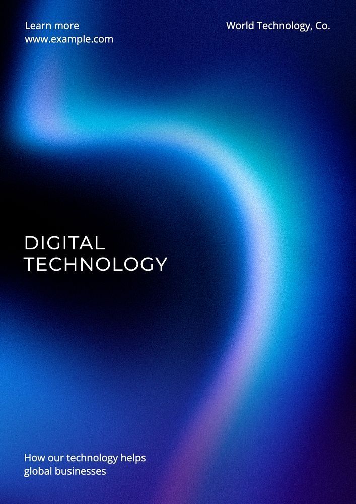 Download free image of Digital technology business gradient poster template, editable design by
