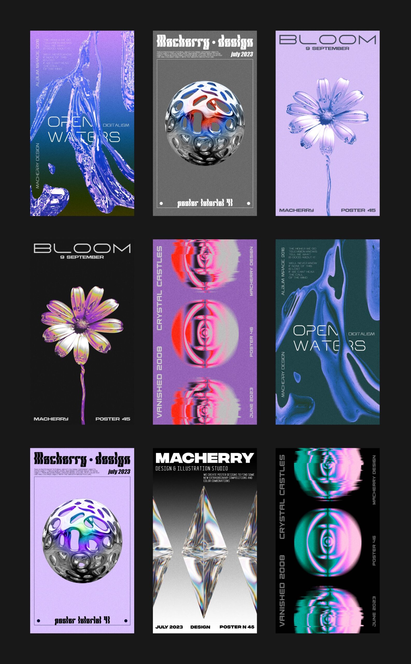 Download techno poster template