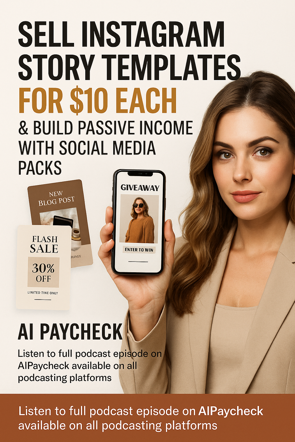 💡 Canva AI Side Hustle: Sell Instagram Story Templates for  | Listen on AI Paycheck Podcast 🎧