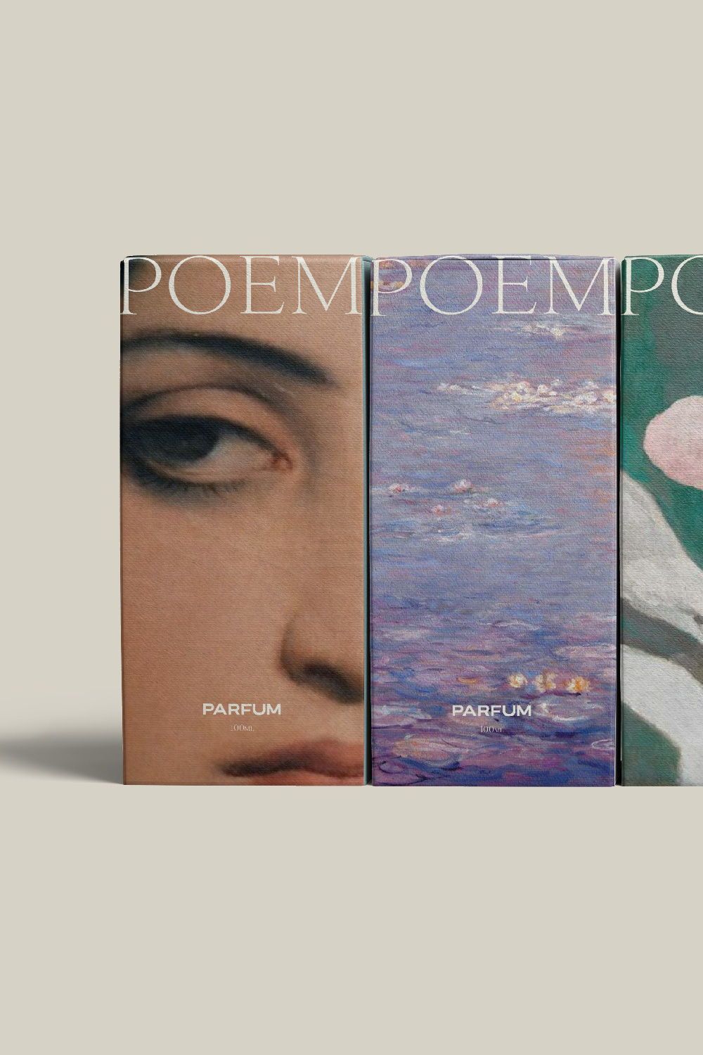 Packaging design and branding for a french parfume brand inspired by classic art // By Muses Studio