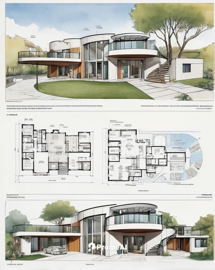 AI Image Generator of Unique-Design-Infographics (magazine layout:1.2) of a circular residence with Design Idea AI Image Generated by Candice C. 517880685012997 | PromeAI