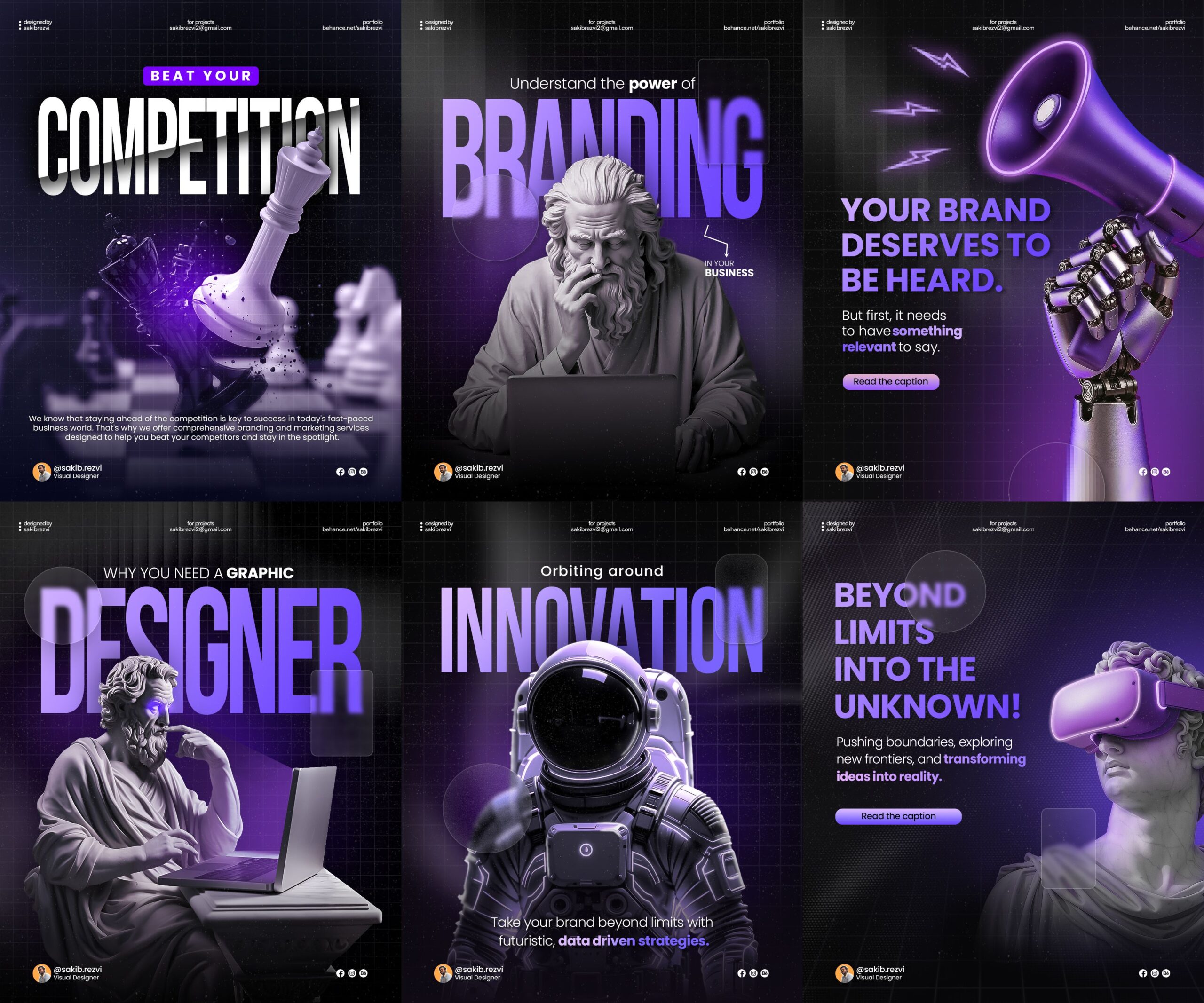 Futuristic Business and Branding Social Media Designs