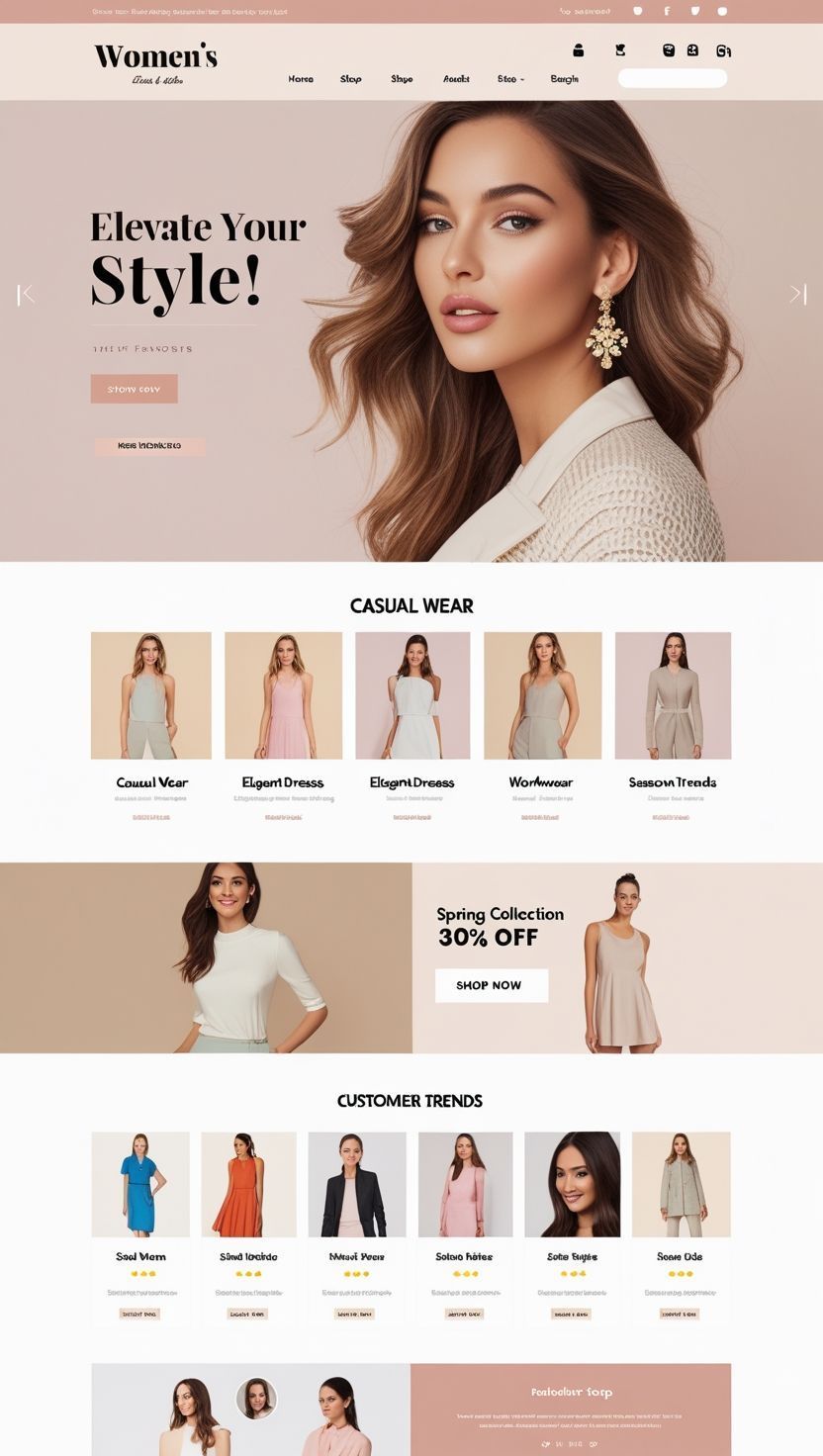 Boho Chic – Women’s Boutique Clothing Store Landing Page