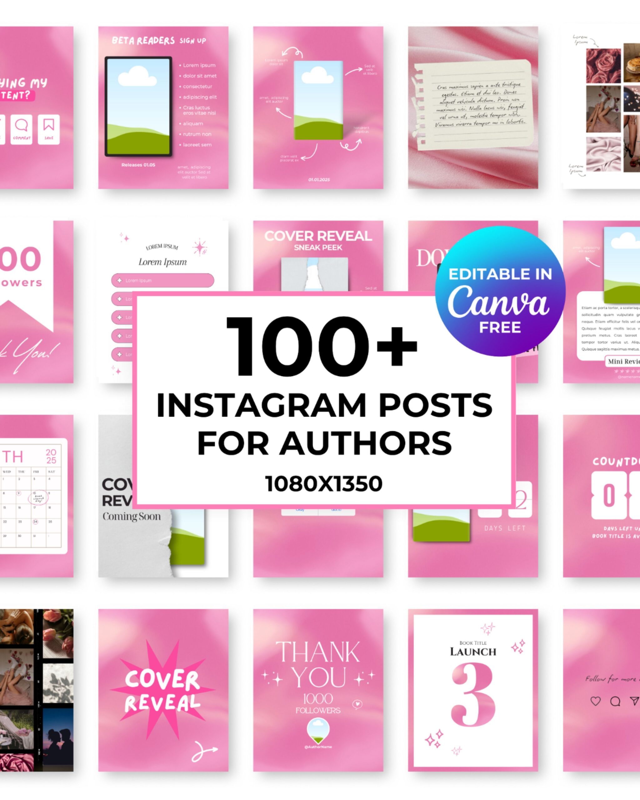 Canva Template – Instagram Posts For Authors