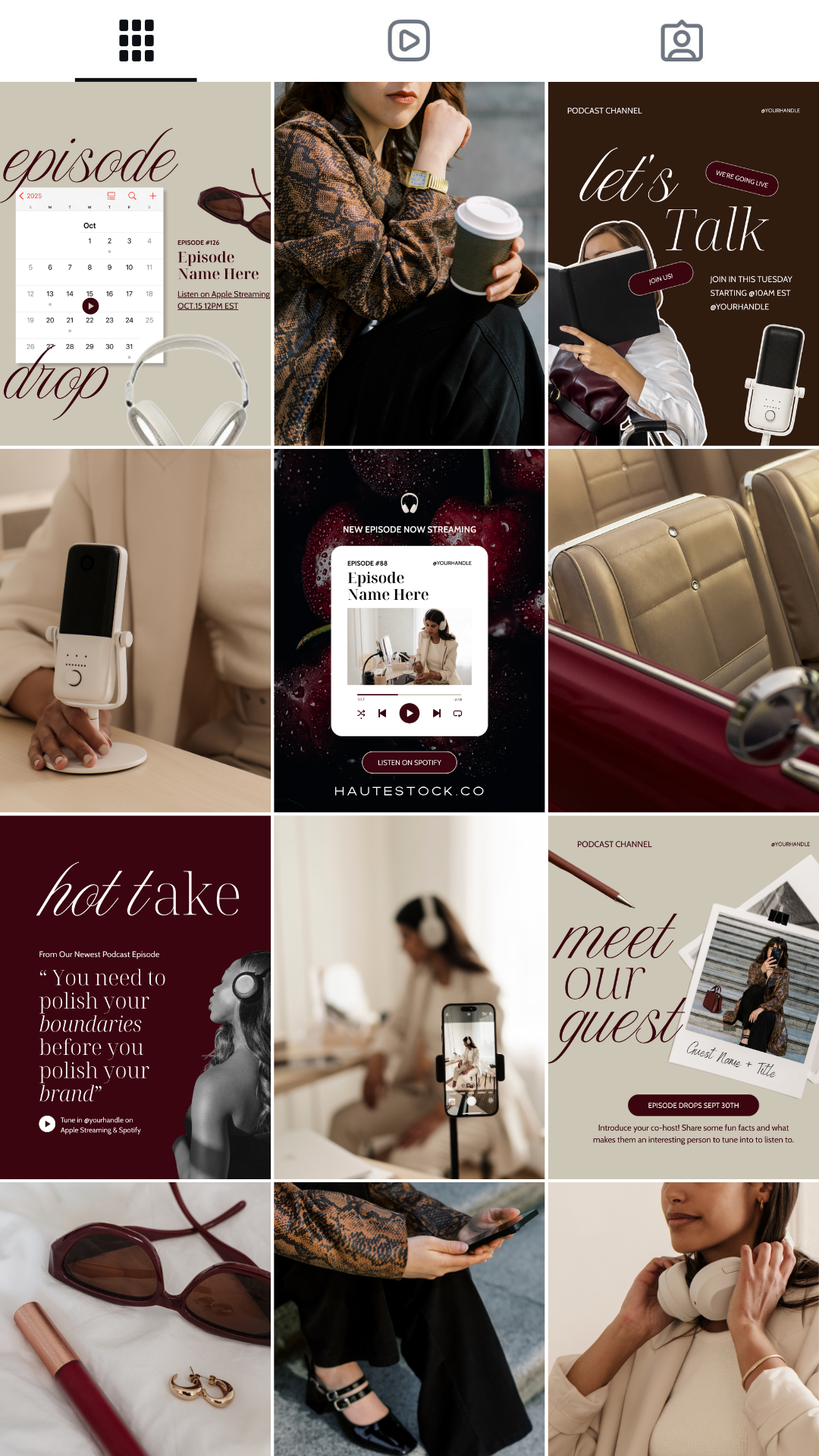 Canva podcast templates for blog or business promotion