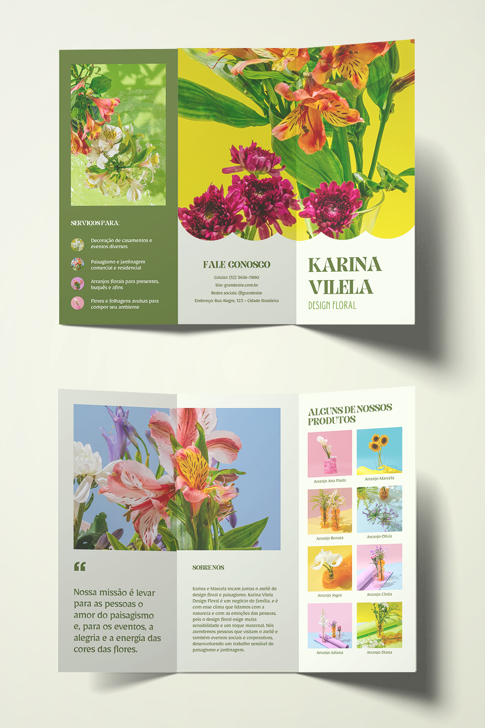 Brochura Floricultura e Decoração | Template Gratuito e Editável