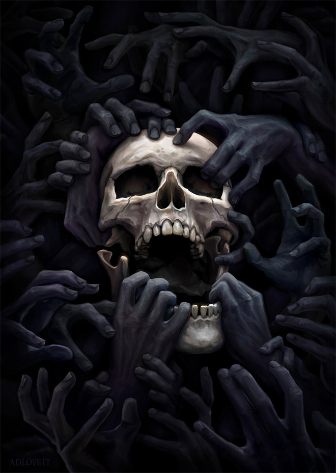 Showcase of Creepy Illustrations Featuring Skulls and Skeletons