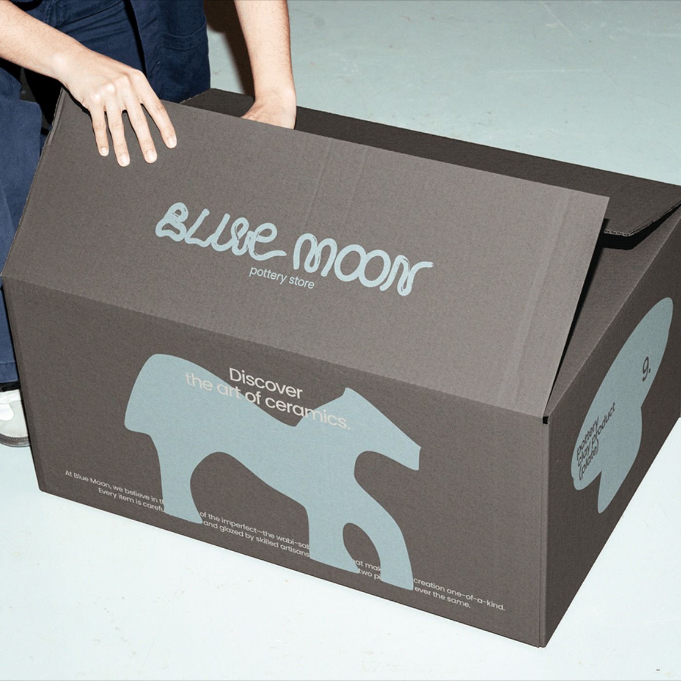 Blue Moon Pottery – Refined Typography and Packaging Design