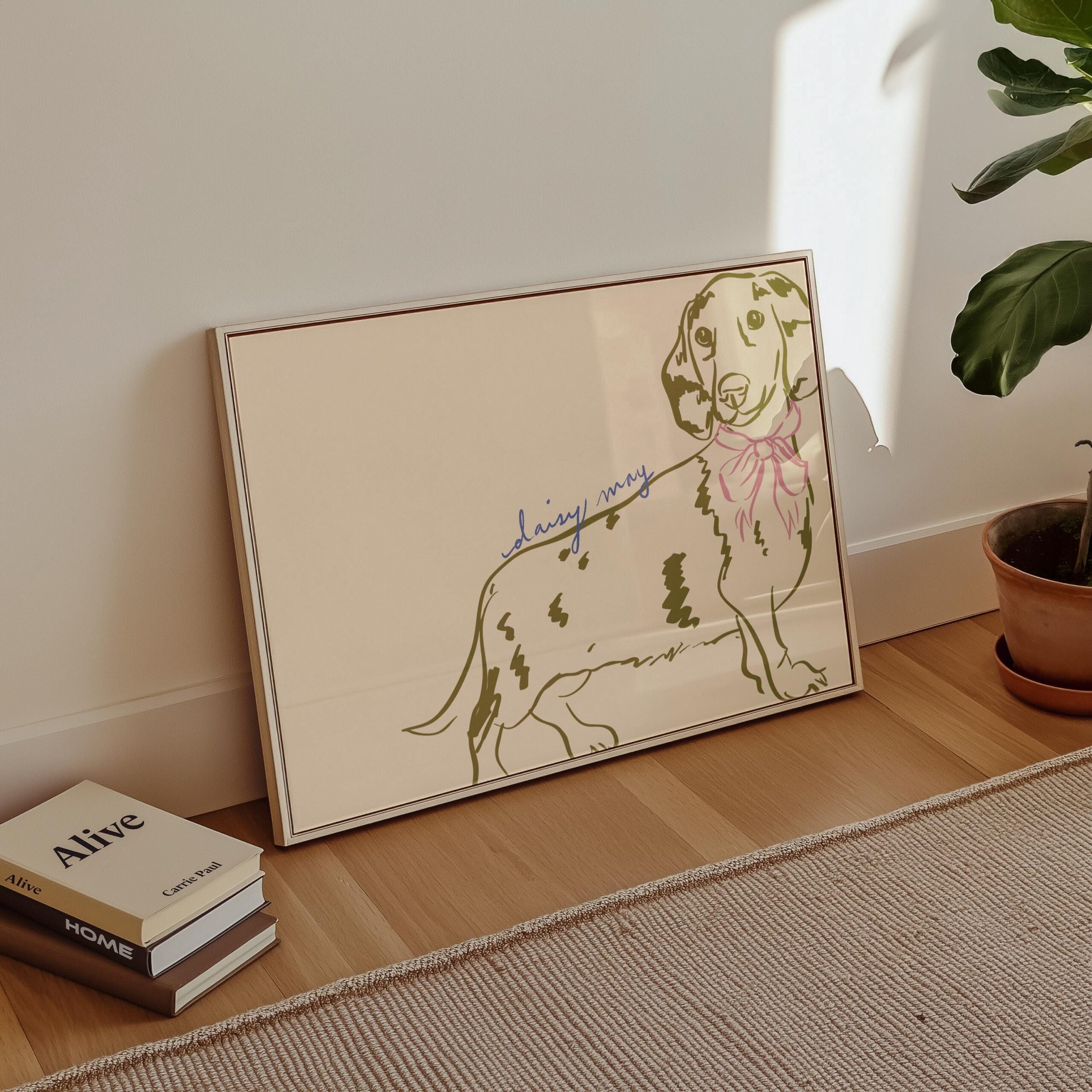 Portrait d’animal de compagnie personnalisé | Illustration dessinée à la main pour un cadeau de Noël facile |  Couleurs personnalisées (téléchargement numérique)