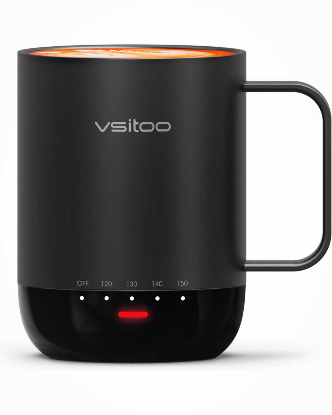 Vsitoo S3 Pro 14oz Smart Self Heating Coffee Mug,Heated Coffee Mug with Auto-Sensing AI Heats Drinks to 120-150°F Hands-Free.Perfect for Home/Office,Ideal Gift fo Men/Women, Black