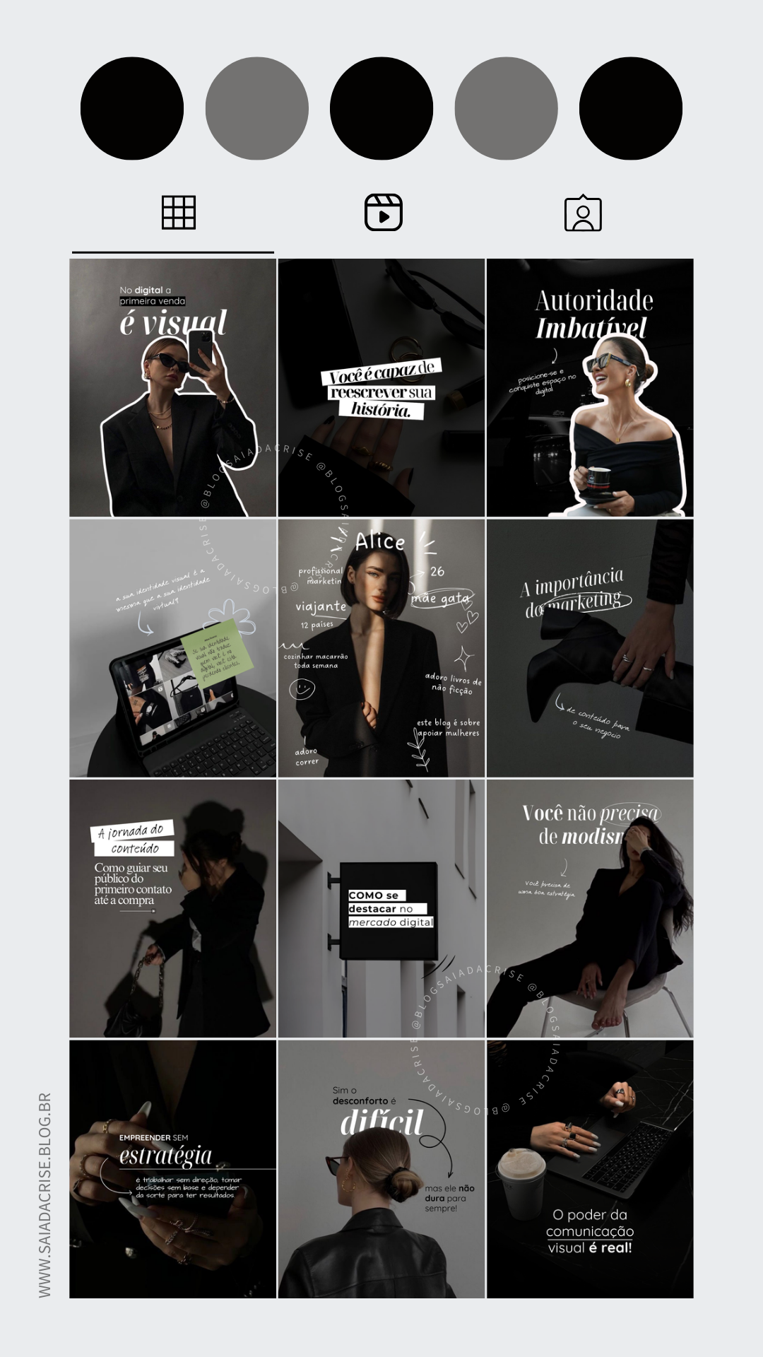 Pack Feed Minimalista | Pack Visual Creator | Blog Saia da Crise