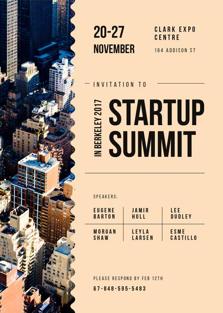 Startup Summit Ad on Modern City Landscape Online Invitation Template – VistaCreate