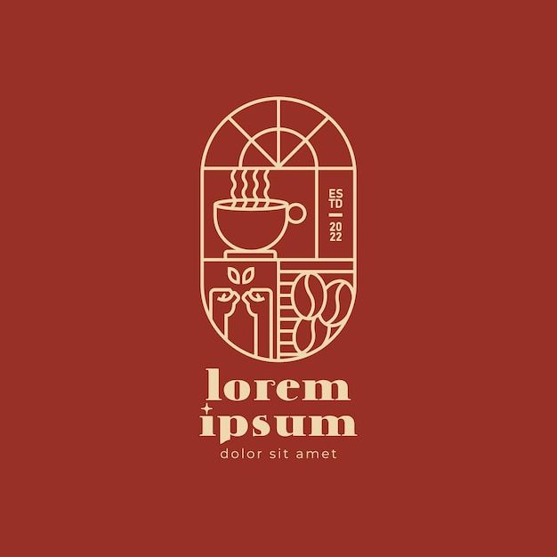 Minimal line logo coffee shop vector | Premium Vector