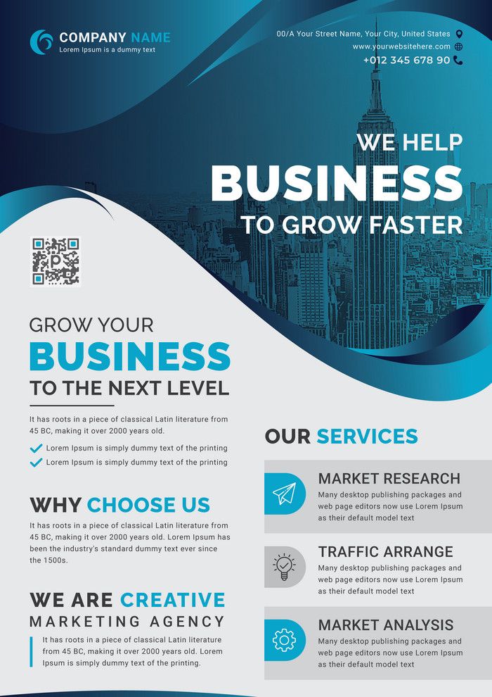 Blue Creative Corporate Business Flyer Template Unique Design | AI Free Download – Pikbest