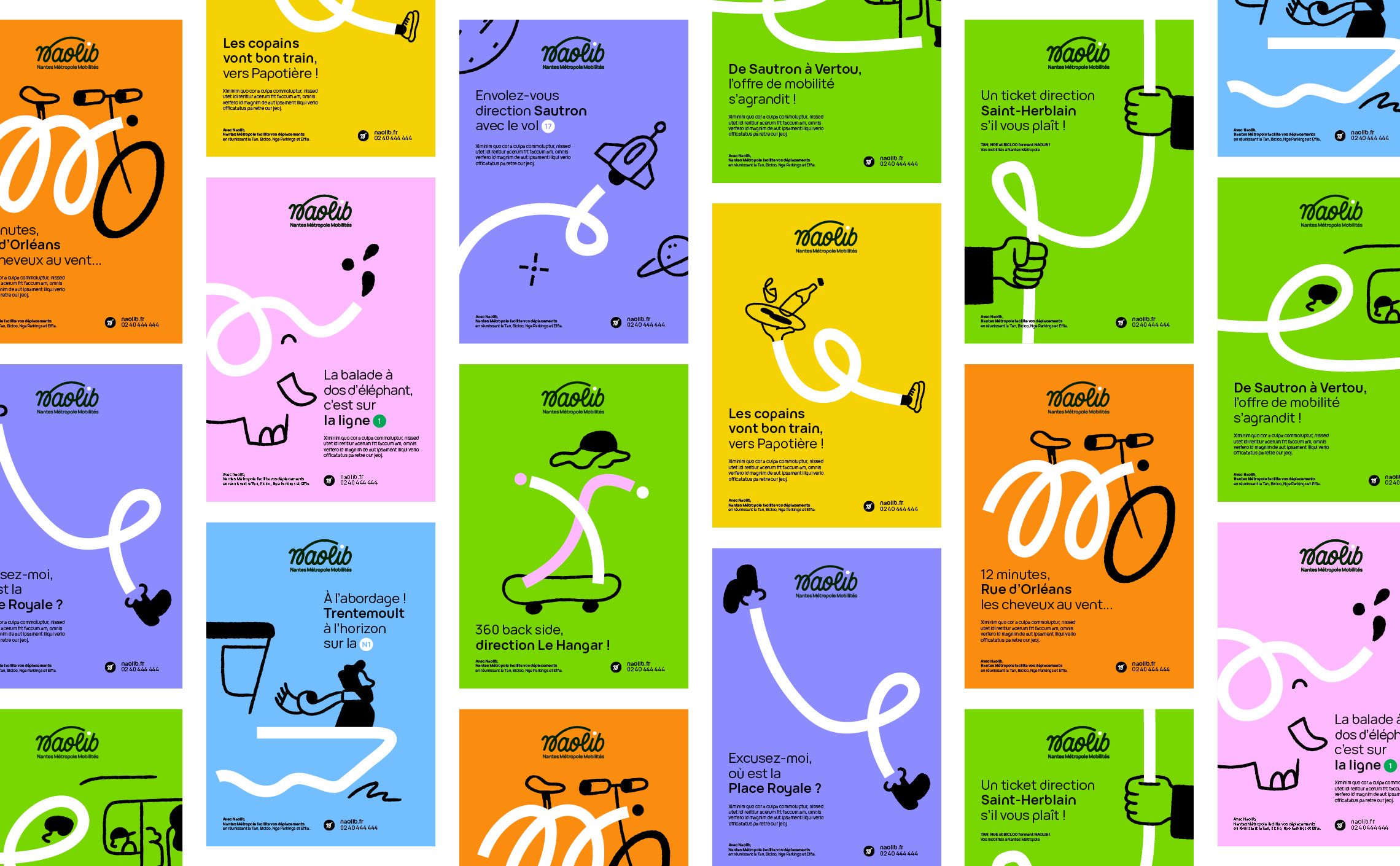 Naolib – Nantes Métropole Mobility – Brand design & Illustration – Graphéine, l’agence branding qui soigne votre identité de marque !