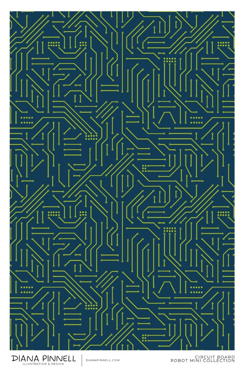 Circuit Board Illustrated Pattern