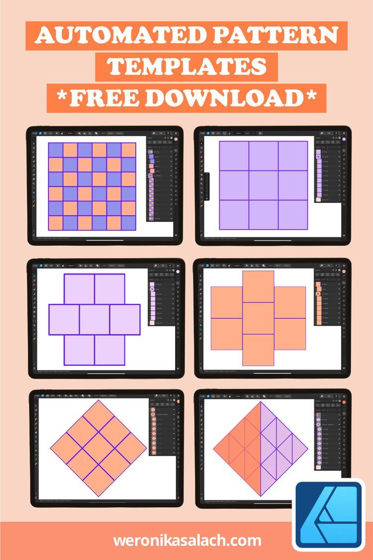 Procreate & Affinity Designer Artist Resource Library — Weronika Salach | illustration design pattern
