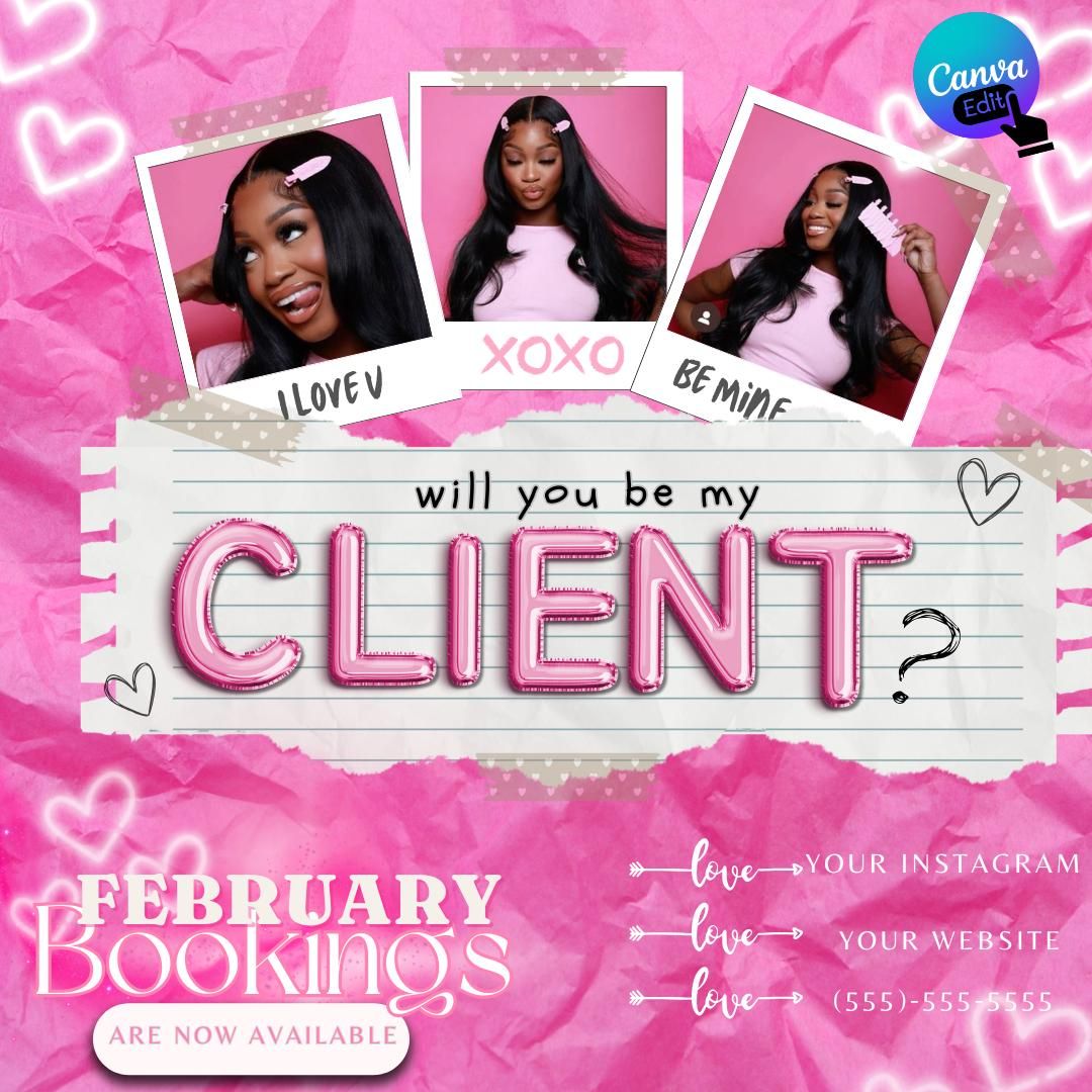 Flyer de réservation de février, Flyer de la Saint-Valentin