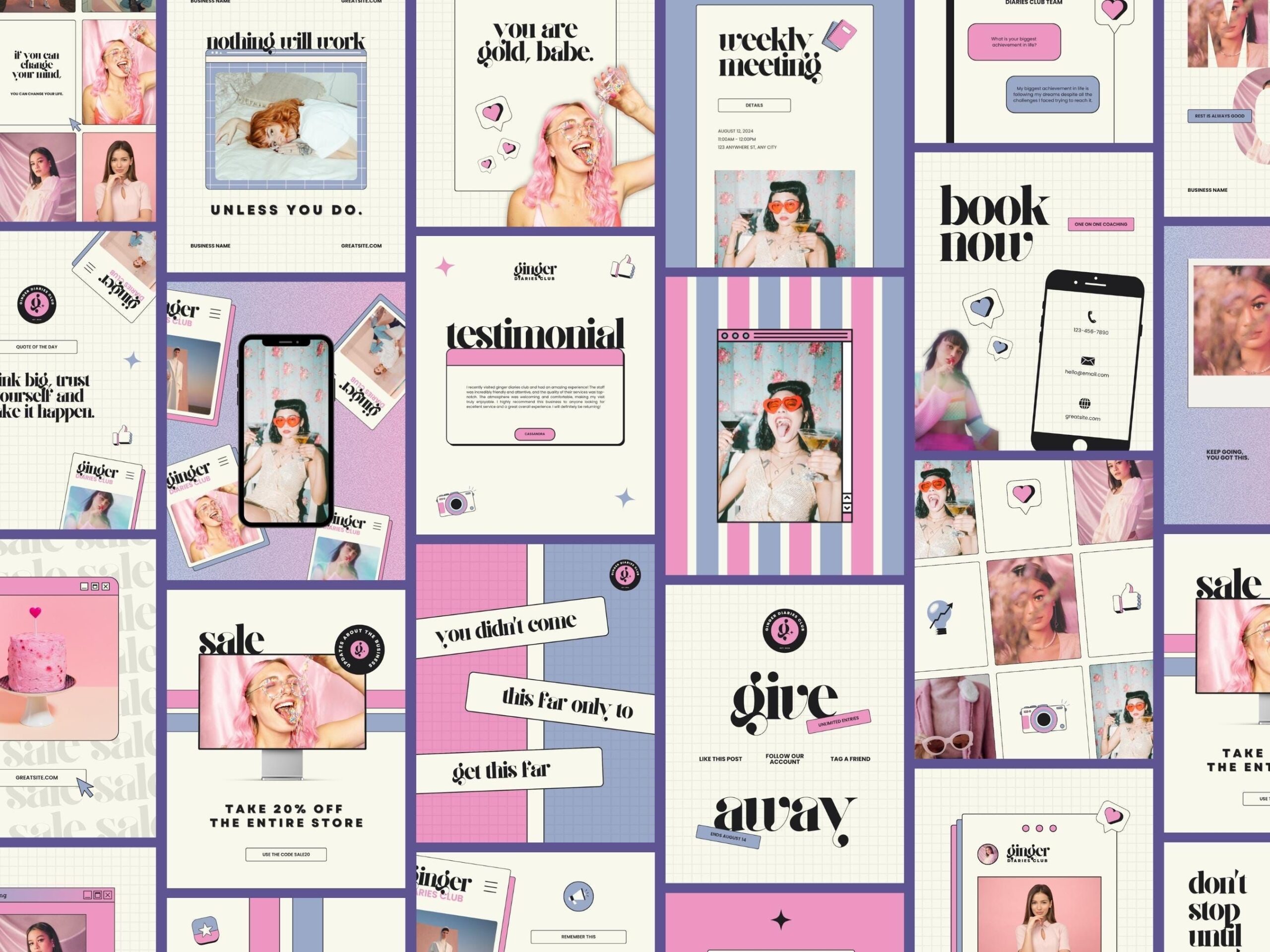 Modèle de publication Instagram esthétique d’entreprise pour médias sociaux Canva Instagram Bundle Modèle de médias sociaux Canva Business Instagram de luxe minimal