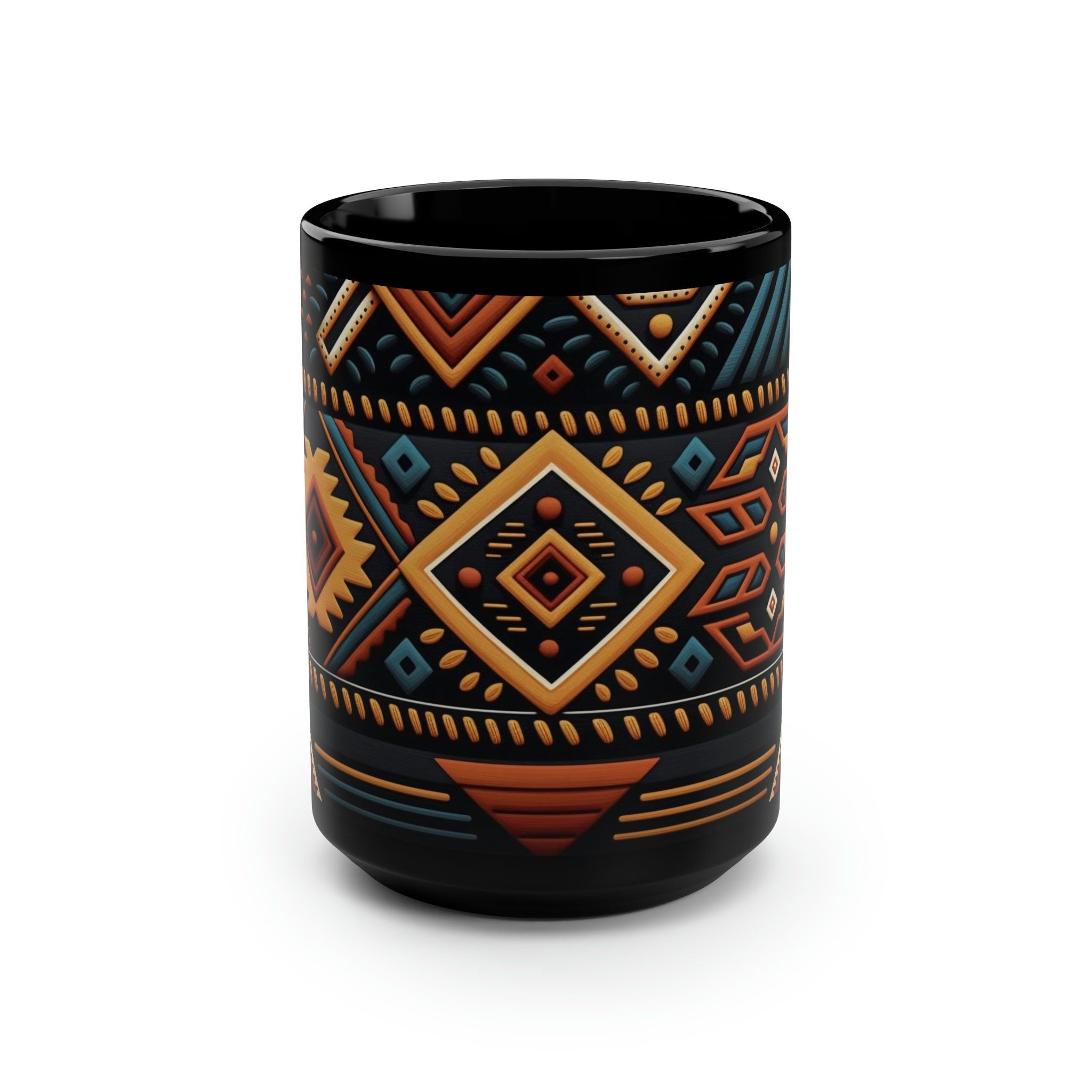 Aztec Coffee Mug, Aztec Mug, Aztec Cup, 15oz Coffee Mug, Gift for Mom, Gift for Her, Aztec Textile Pattern, Aztec Pattern Mug