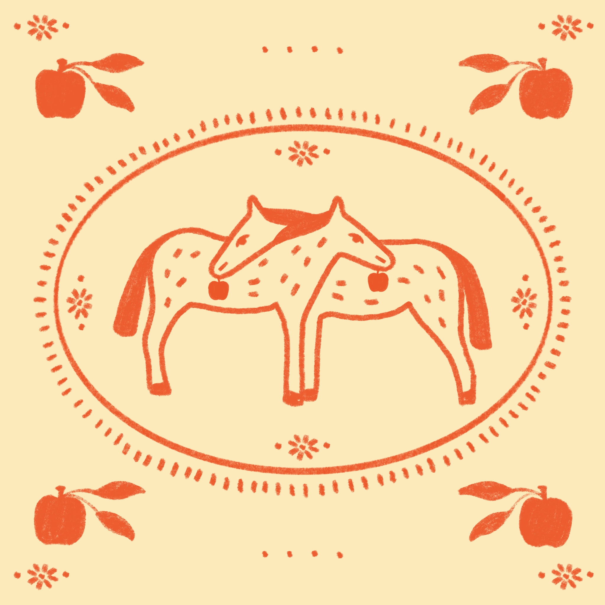 hugging horses sticker