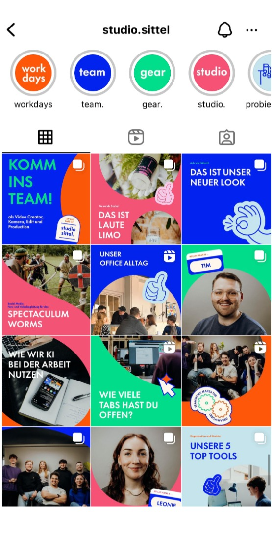 Instgramfeed Film- Und Kreativagentur Studio Sittel – Alte Druckerei Worms.