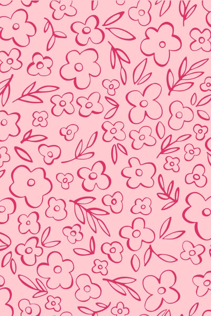 Click to Explore: Stunning Pink Hand Drawn Floral Patterns Await!