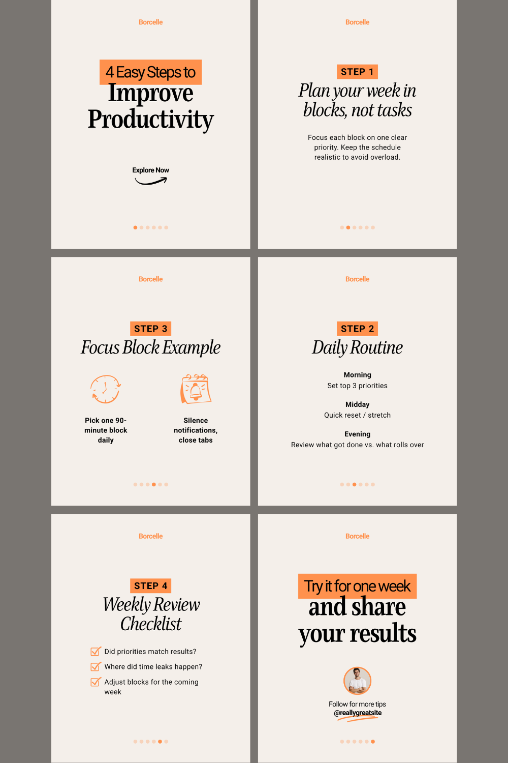 Instagram/LinkedIn Carousel | Canva Template