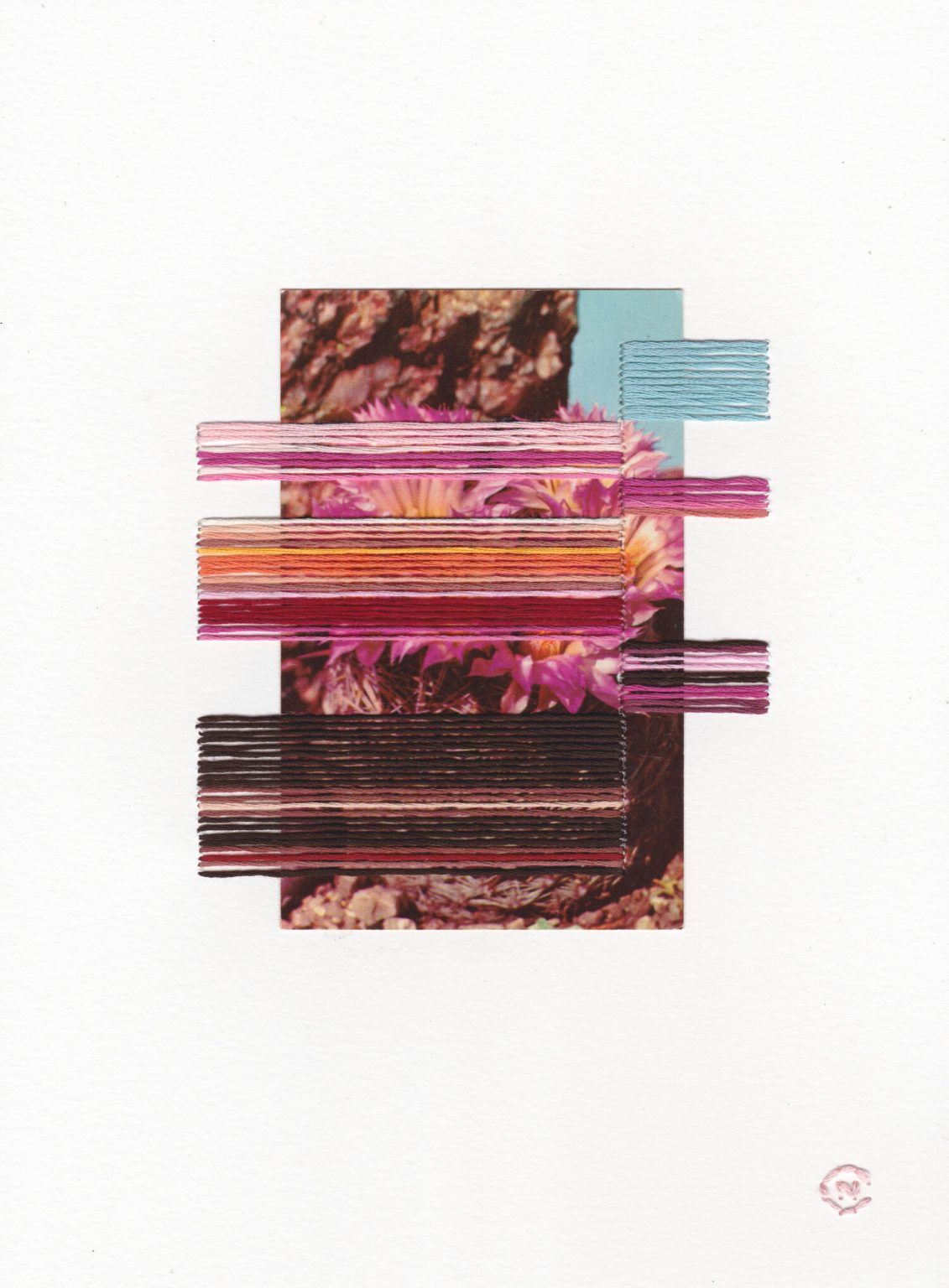 Embroidery on Paper by Natalie Ciccoricco Juxtaposes Geometric Shapes and Organic Elements