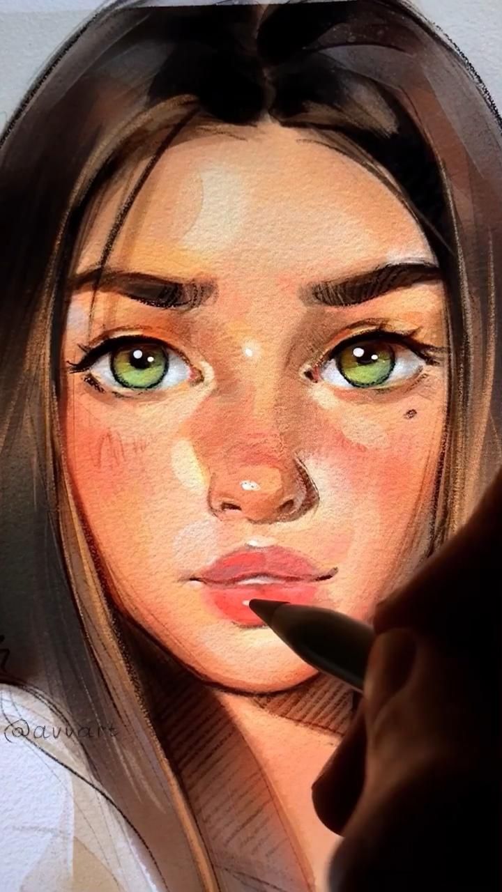 Beautiful girl drawing by avvart