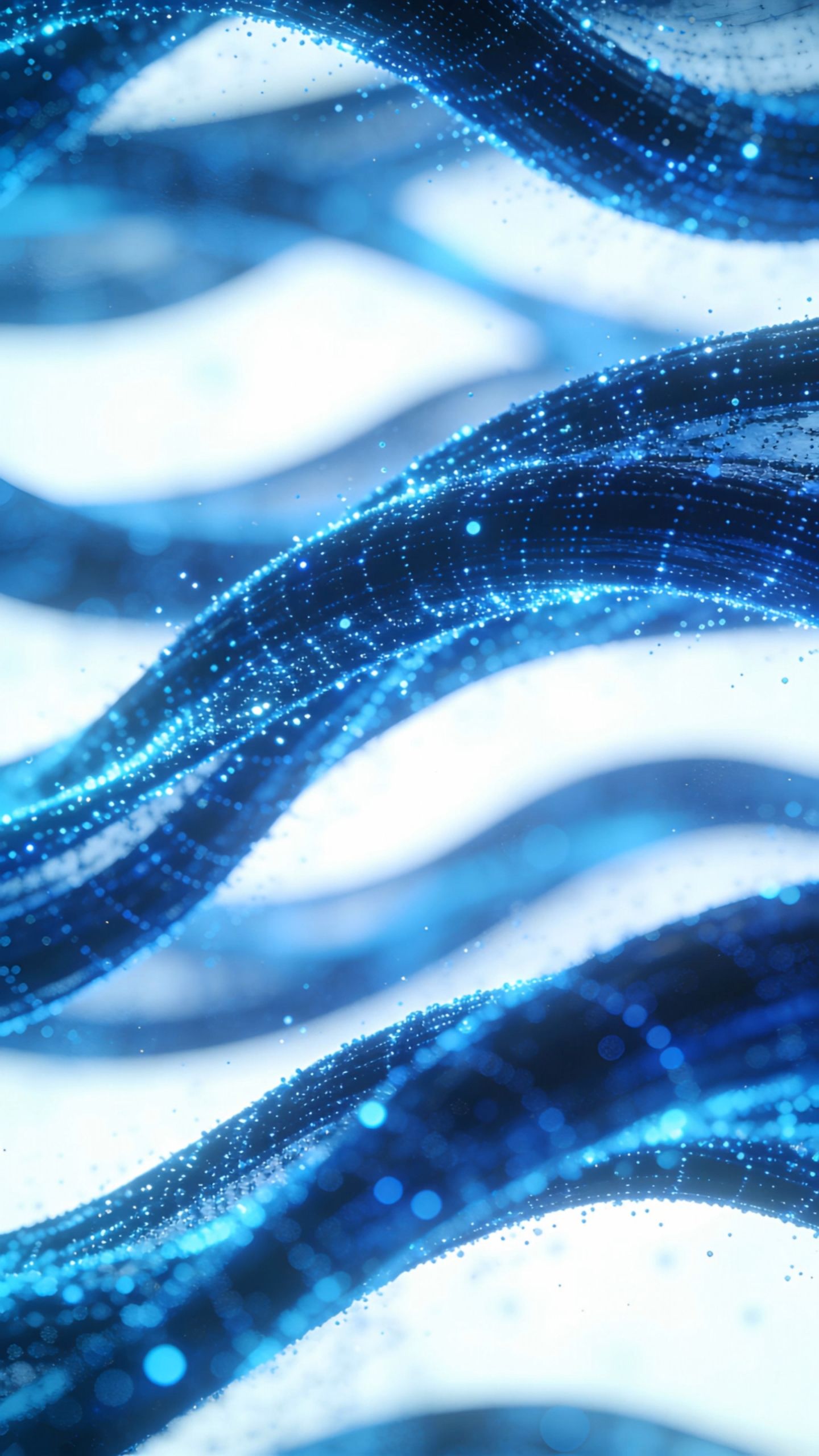 Abstract waves of luminous blue particles