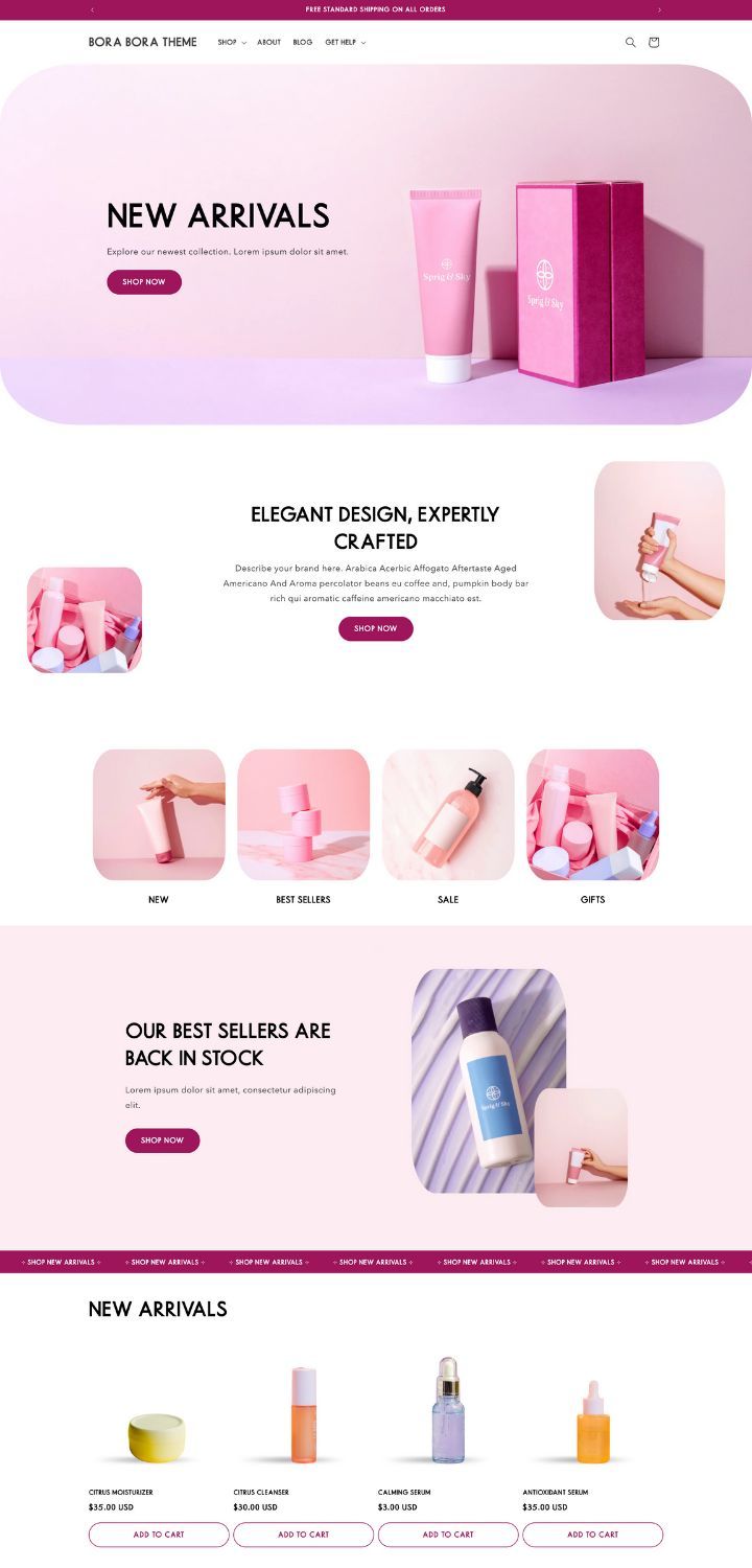 Pink & Purple Minimalist Shopify Theme: Luxury Etsy Shop
