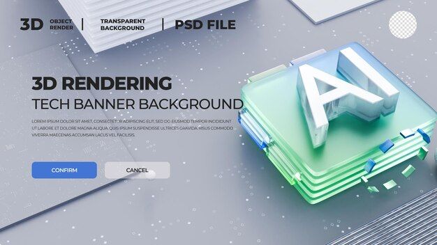 Ai 3d rendering banner | Premium PSD